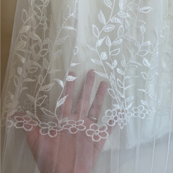 Metrowear Tulle Floral Appliqué Pleated Midi Skirt Garden Tea Party Women Medium - Picture 2 of 7